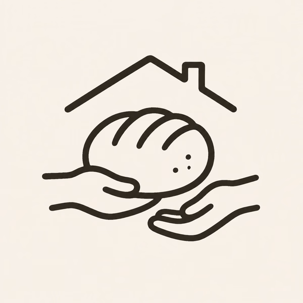 手づくりのパンを地域の食卓へ届ける手描きイラスト